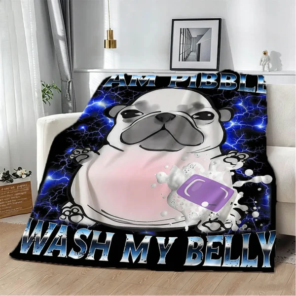 Funny Pibble Dog Wash Belly Blanket