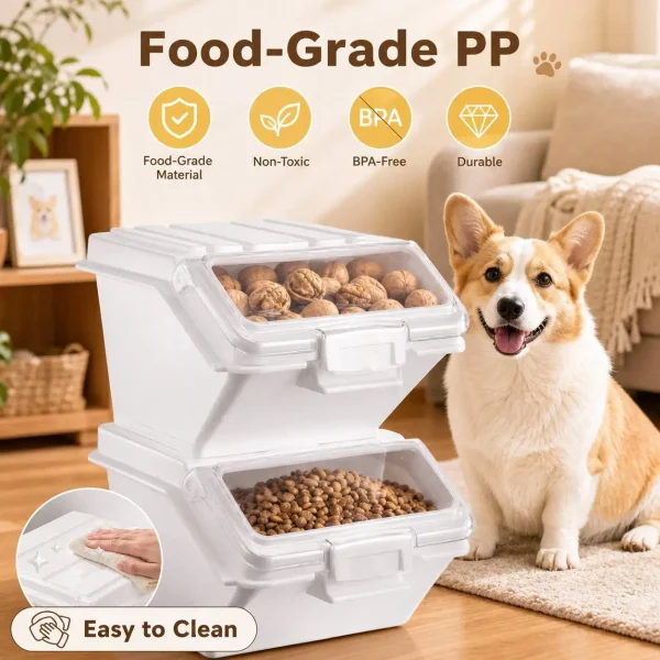 2-Pack 10L Airtight Pet Food Storage Containers