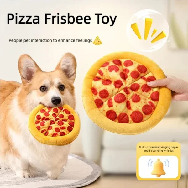 Soft Plush Squeaky Pizza Dog Chew Toy