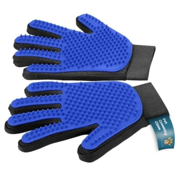 2-in-1 Pet Grooming Deshedding Massage Gloves