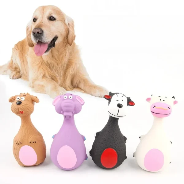 Durable Latex Squeaky Teething Pet Toy