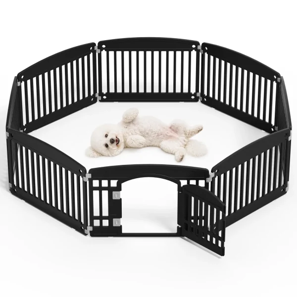 8-Panel Portable Plastic Dog Playpen Fence